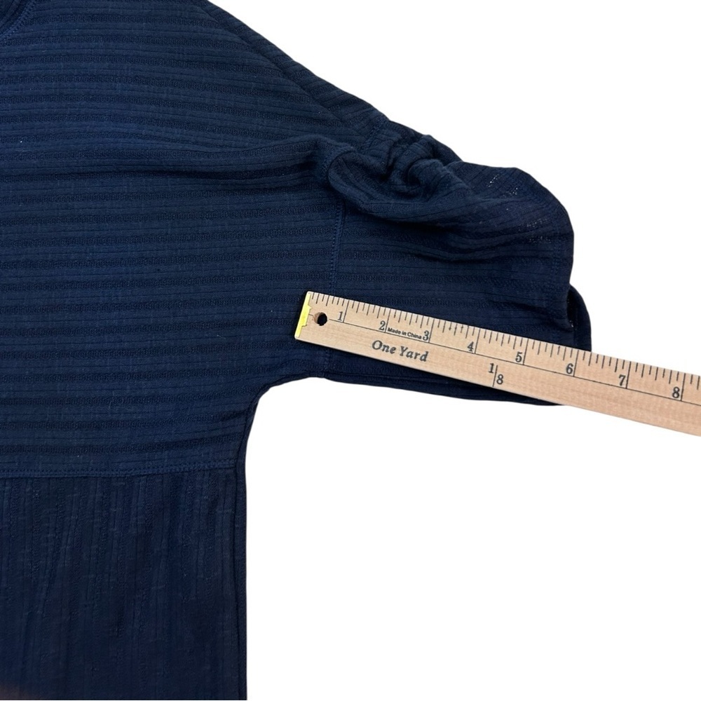 Max Studio Navy Textured Knit Dress Medium Boho Casual Ribbed Tunic NWT MSRP $98 - Picture 8 of 11